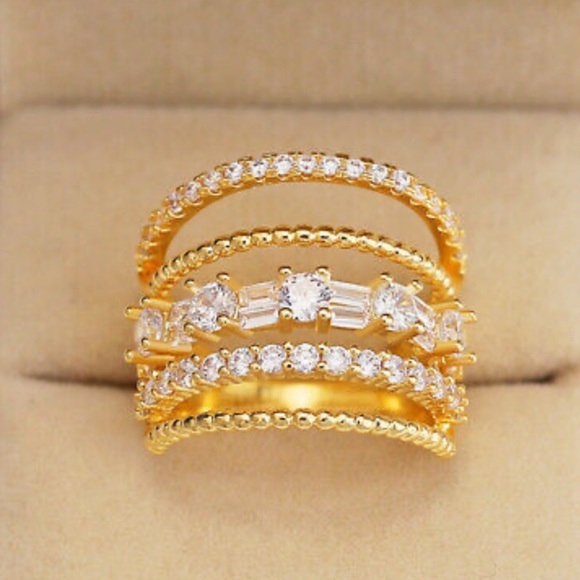 NEW Luxury 18k Yellow Gold Plated Ring - Picture 3 of 4